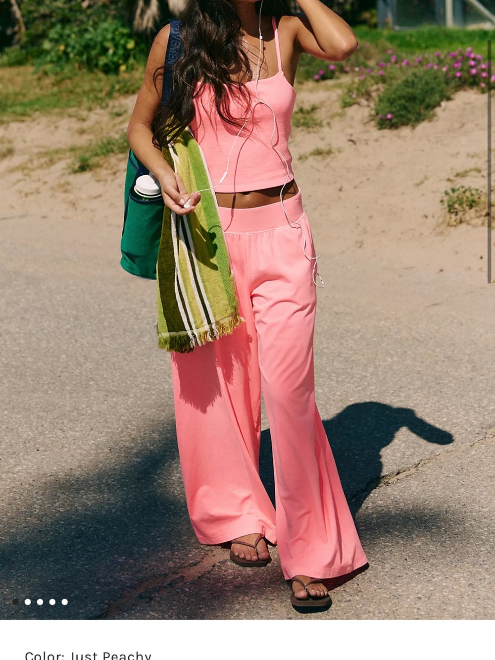 FP Movement by Free People Peach Wide-Leg Lounge Pants